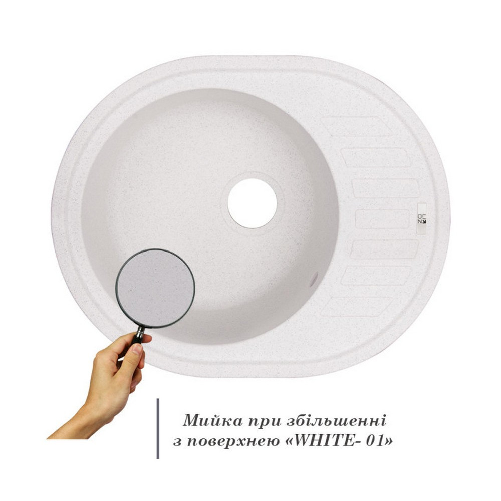 Кухонна мийка Lidz 620x500/200 WHI-01 (LIDZWHI01615500200) Київ - фото 3