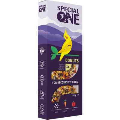 Вітаміни для птахів Special One Пончики «Паприка, морква, кунжут» 60 г (4823082425174) Вінниця