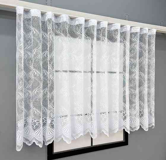 Коротка тюль, висотою 1,2м, жаккард колір білий 728т Київ