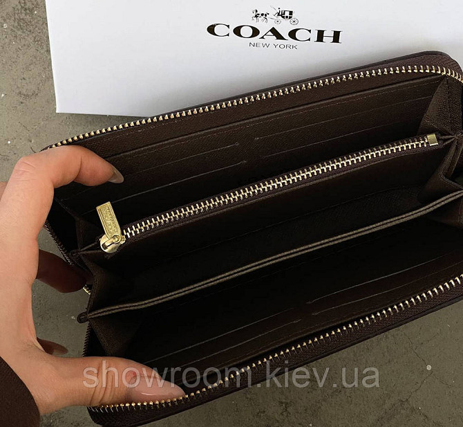Брендовий жіночий гаманець на блискавці Coach (1377-2) Київ - фото 4