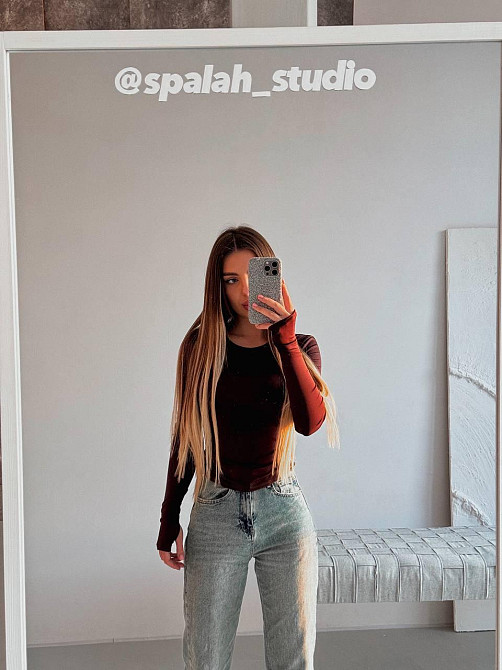 Жіночий базовий лонгслів із мікродайвінгу Шоколад Одеса - фото 7