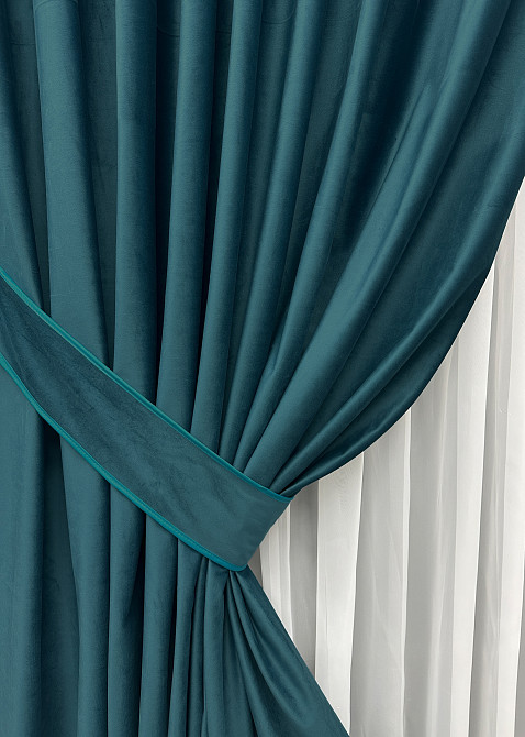 Комплект готових штор VR-Textil Оксамит (бархат) № 1662ш Мурена 100х290 см 2 шт (31-0108) Київ - фото 5