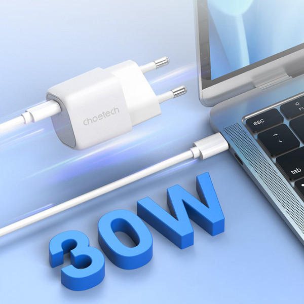 Зарядний пристрій 1хUSB-C 30W PD QC3.0 PD5007 білий Choetech (PD5007-EU-WH) Киев - изображение 2