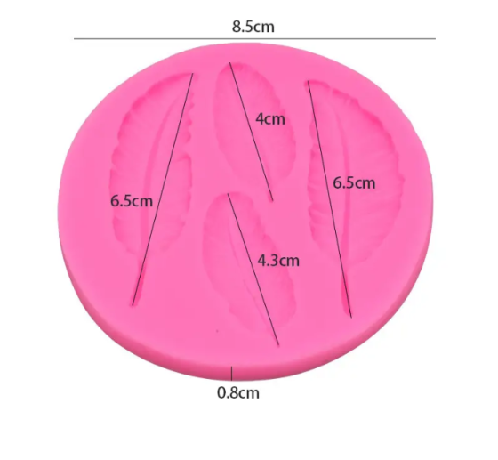 Молд силиконовый Перья 85 мм розовый Киев