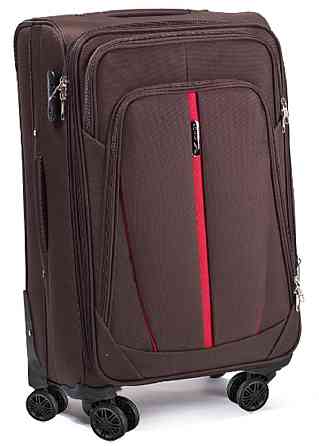 Валіза тканинна WINGS 1706 велика 75 см коричнева 4 колеса Київ