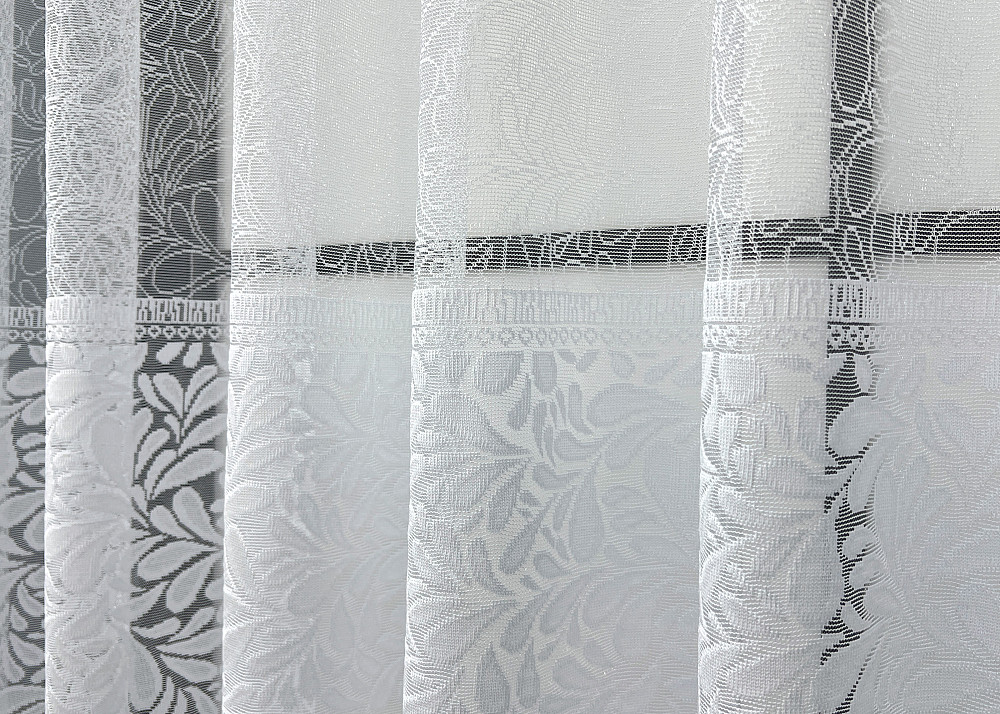 Короткий тюль, высотой 1,2м, жаккард цвет белый 2005т Киев - изображение 5