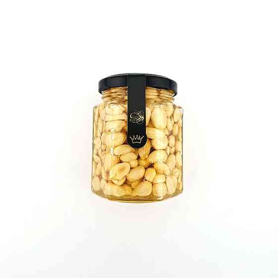 Арахис с мёдом в стеклянной шестигранной баночке 240 грамм Одесса