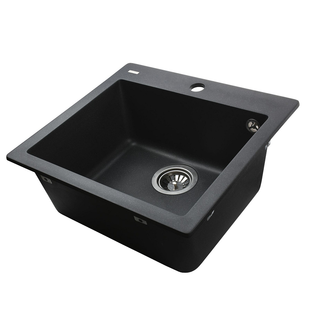 Гранітна мийка Globus Lux AOSTA чорний металік 490x455мм-А0001 Тернополь - изображение 2