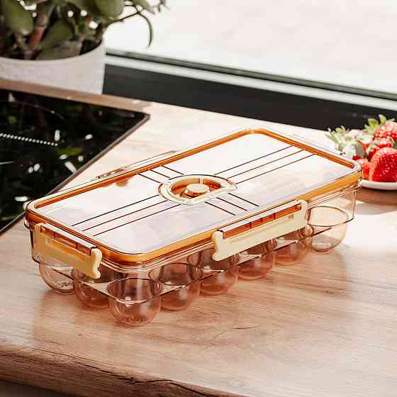 Yiwu Лоток для яєць пластиковий на 18 комірок 32.5х18х8 см Коричневий HP-27-1 Киев