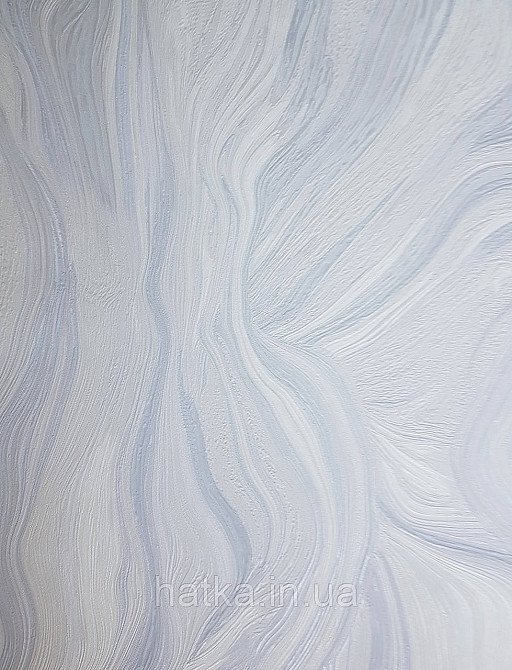 Шпалери вінілові на флізеліні Grandeco Illusion метрові абстракція геометрія хвилі смуги блакитні білі Київ - фото 2