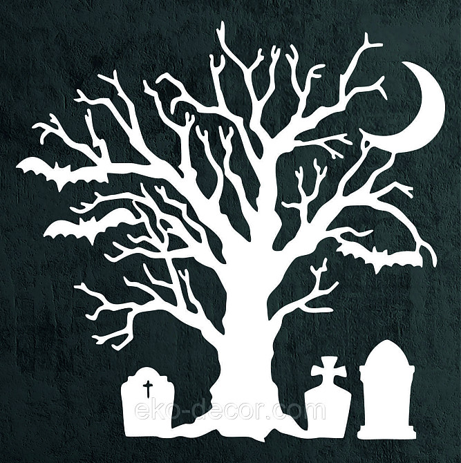 Декоративне настінне 3D Панно «Хелловін», Декор на стіну з об'ємом 70*70 см, Білий Київ - фото 8