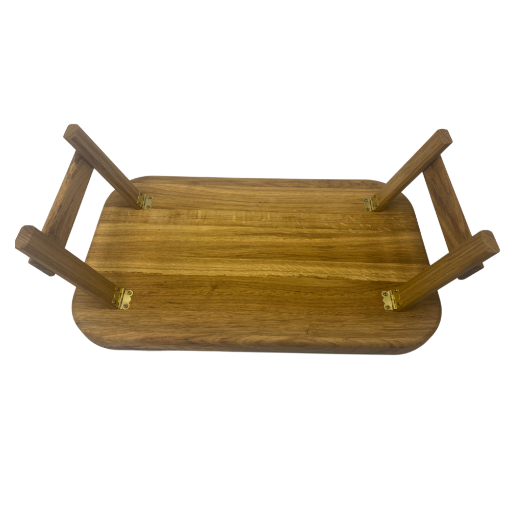 Стол поднос дубовый для завтрака в кровать универсальный для сервировки, деревянный, прямоугольный 50х30 см Каменец-Подольский - изображение 3