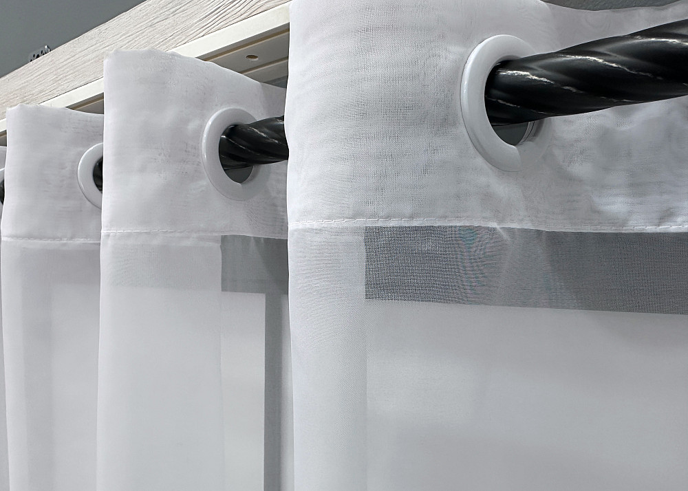 Тюль на люверсах VR-Textil н101 Шифон однотонний Білий 280х170 см (47-009) Київ - фото 5