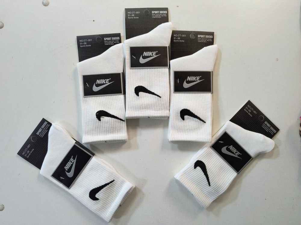 Детские высокие качественные хлопковые носки (Белый. Серый. Черный) в наборе по 5 штук Nike. Размер 31-36 Киев - изображение 4