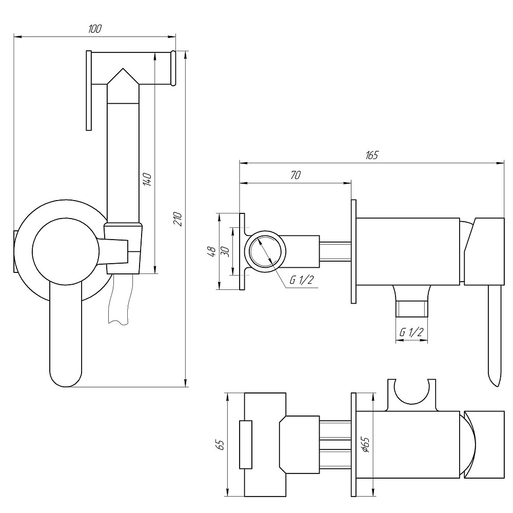 Змішувач гігієнічний TOPAZ CORSICA TC 16106-H48 Луцк - изображение 5