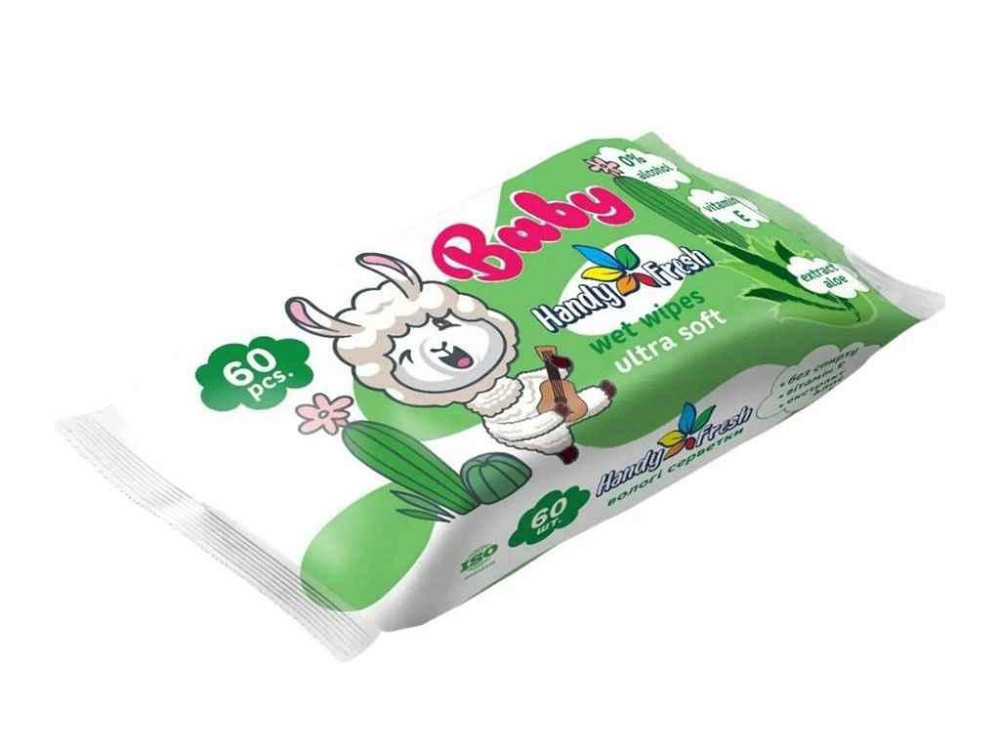Вологі серветки для дітей 60 Baby Алое ТМ Handy fresh Київ - фото 1
