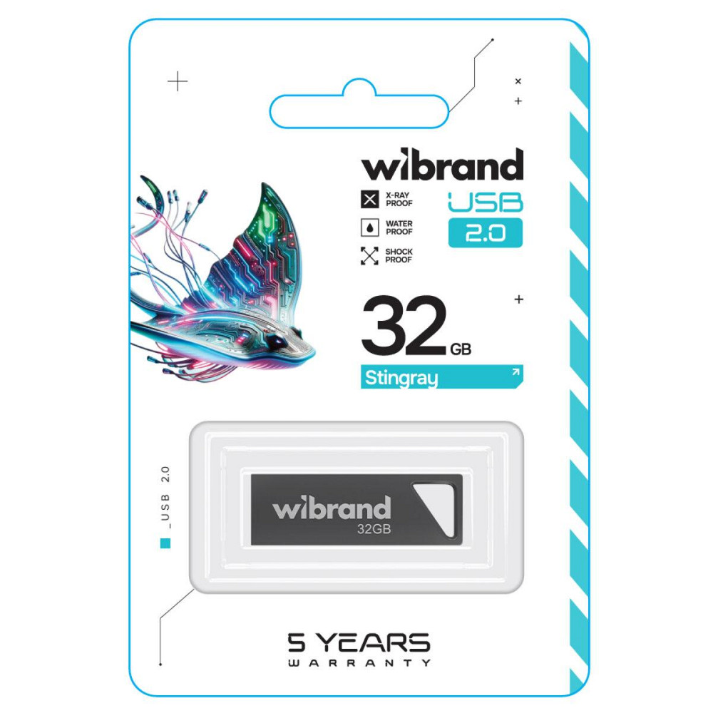 Флешка flash Wibrand USB 2.0 Stingray 32Gb Grey WI2.0/ST32U5G Одесса - изображение 2