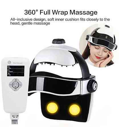 Массажер для головы электрический Benbo HM-1 пульт 7 режимов (подогрев, давление воздуха, вибрация, музыка) Винница