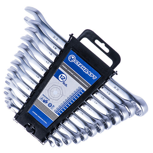 Набір ключів комбінованих 12 шт 6-22 мм на холдері СТАНДАРТ NKK12 Одеса - фото 1