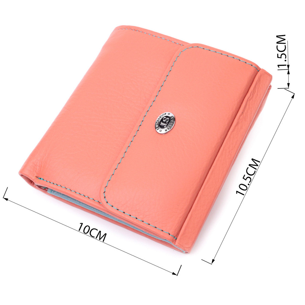 Яркий женский кошелек среднего размера из натуральной кожи ST Leather 19498 Оранжевый Киев - изображение 3