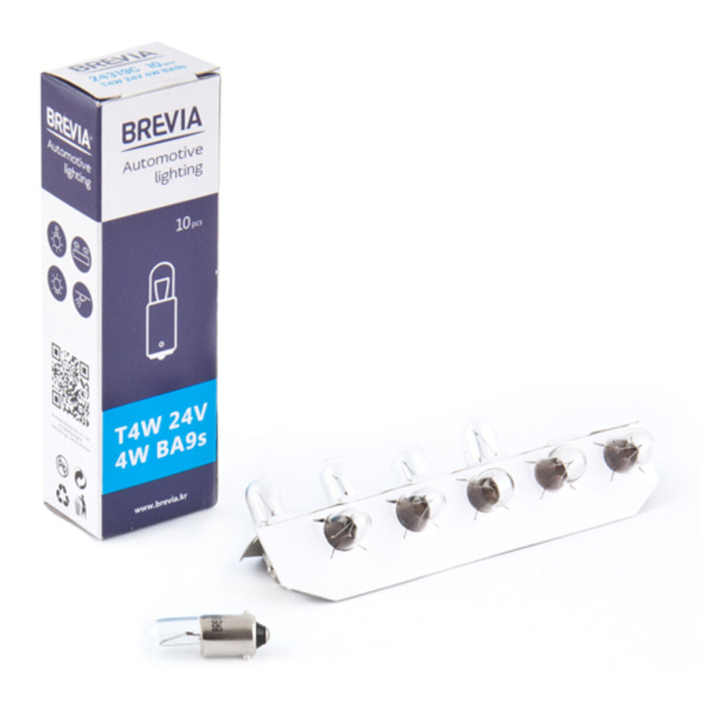 Лампа розжарювання Brevia T4W 24V 4W BA9s CP, 10шт Киев - изображение 1