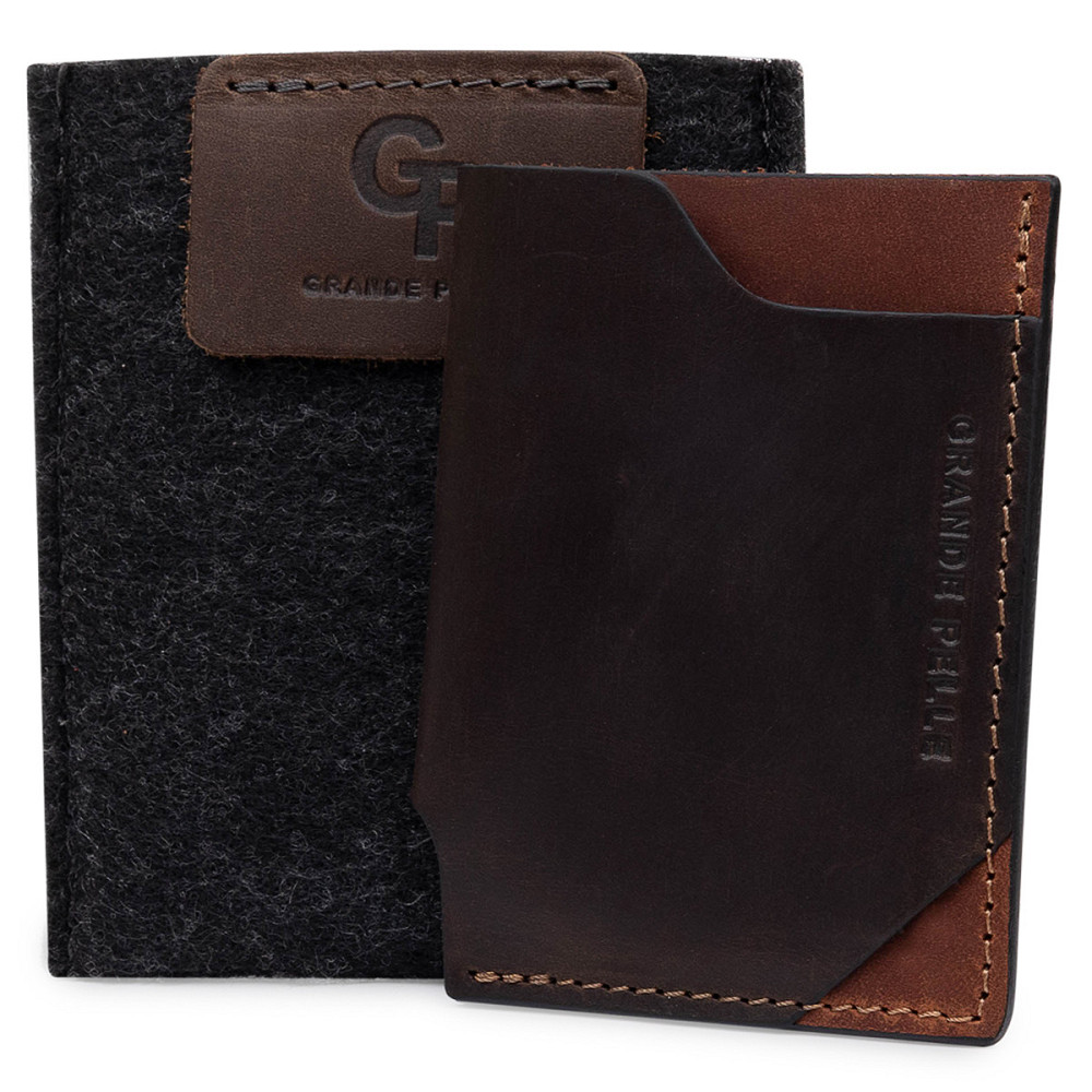 Кожаный необычный картхолдер GRANDE PELLE 11534 Коричневый Киев - изображение 5