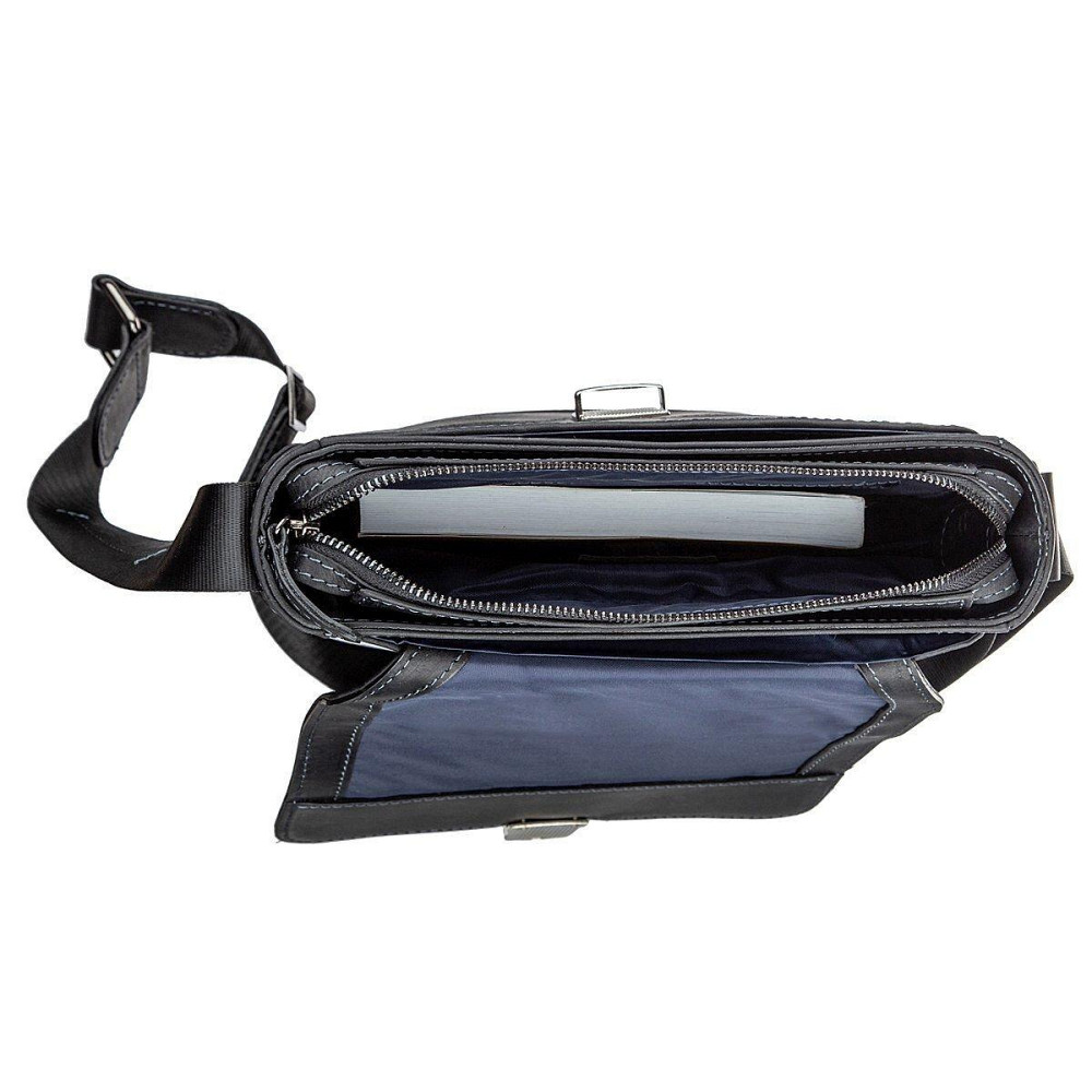 Сумка мужская из винтажной кожи Черная (SHVIGEL) Киев - изображение 10