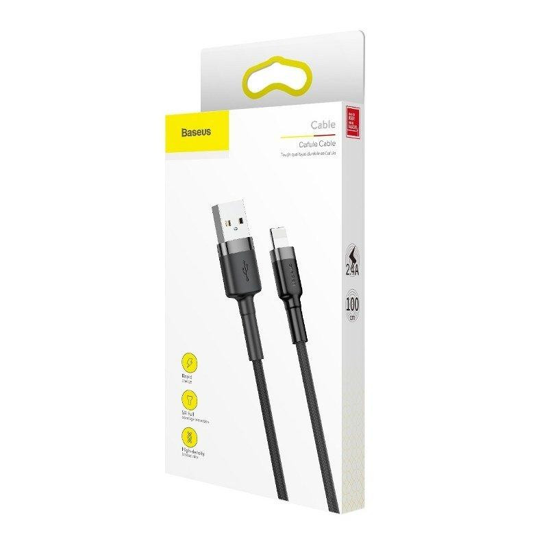 Кабель Baseus Cafule Cable USB For Lightning 2.4A 1m Gray+Black Київ - фото 9