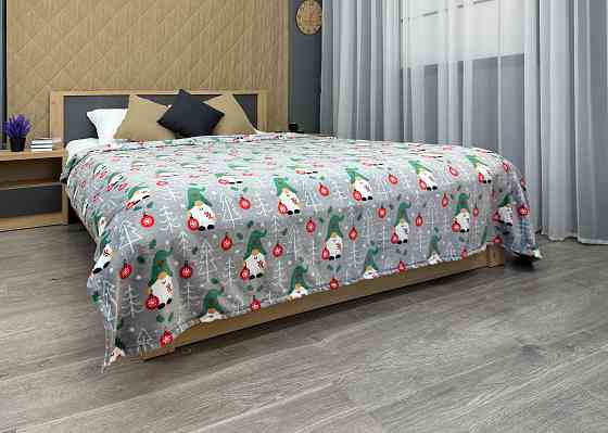 Плед-покривало Decorator WellSoft 150х210 см з різдвяним принтом Сірий (87-287) Київ