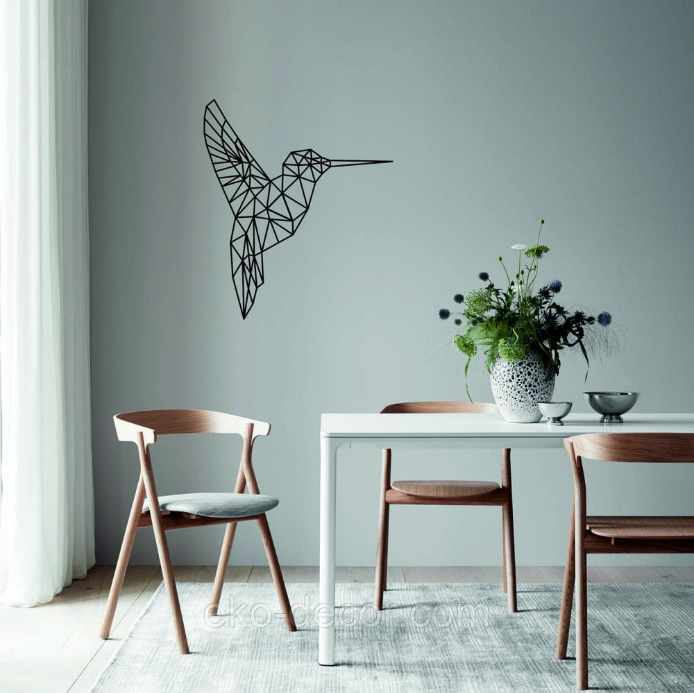 Настінний декор Панно «Колібрі» Декор на стіну 90*77 см, Чорний Київ - фото 6