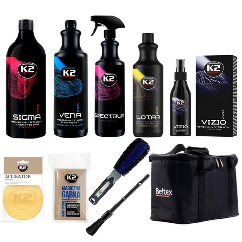 Набір по догляду за авто професійна хімія K2 з органайзером (9 од.) Київ - фото 1