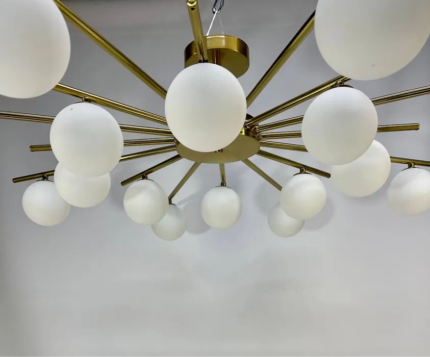 Світлодіодна люстра Промені 5009 (Золота) на 10 плафонів Київ - фото 3