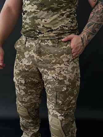 Тактические мужские пиксельные летние усиленные штаны G-2 Risen ,военные штаны рип стоп с липучками под колено Львов