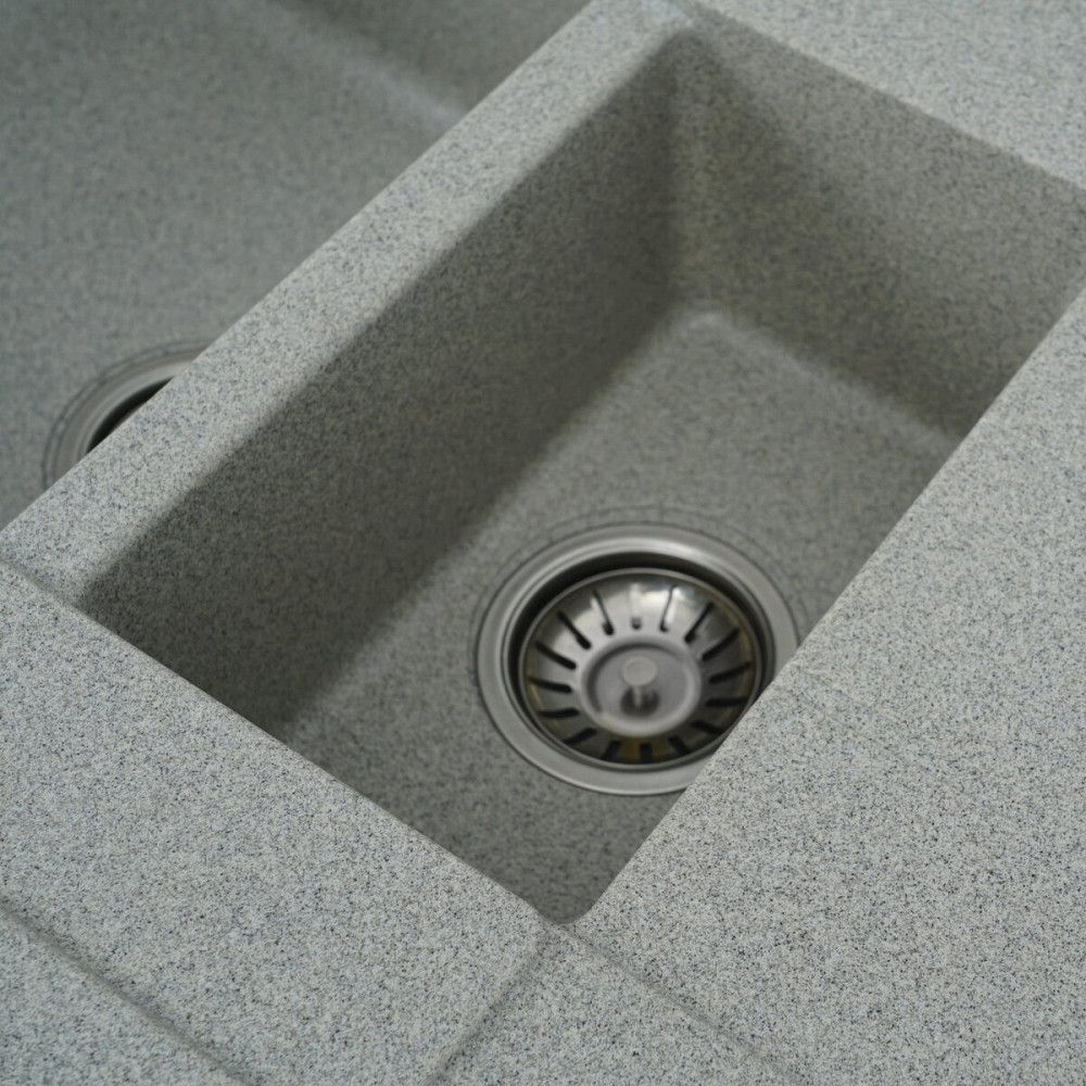 Гранітна мийка для кухні VALESO TOSKANA 7850W матова Сіра Коломия - фото 6