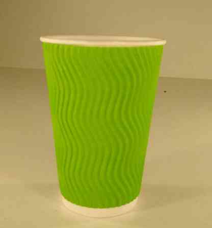 Склянка гофрована 400 мл (12oz) Зелений (15 шт.) Харків