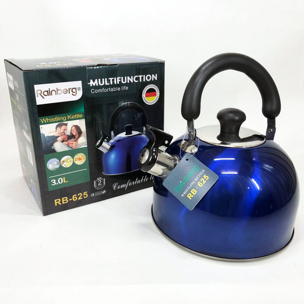 Хороший чайник со свистком Rainberg RB-625 3 л, Чайник со свистком для электрической плиты LK-51 Львов - изображение 8