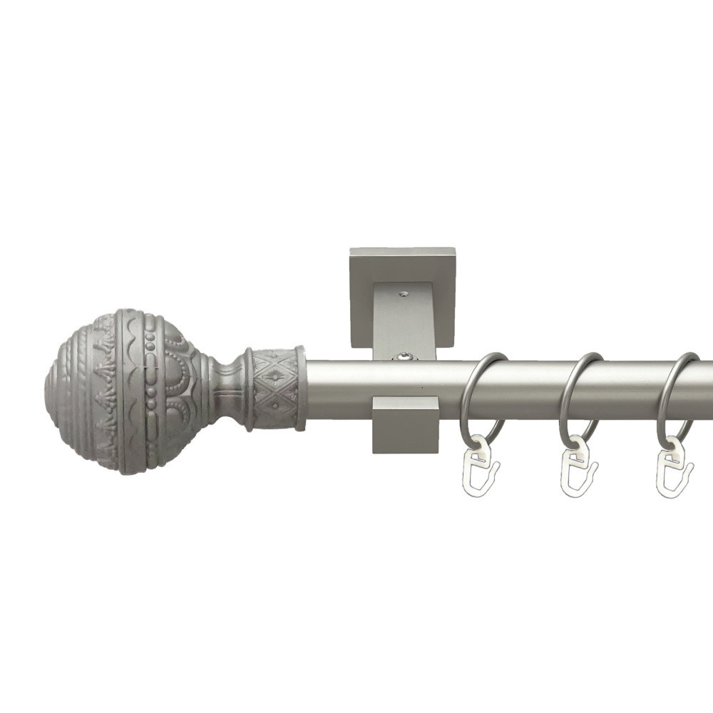 Карниз Orvit Арабеска металевий однорядний техно гладка труба кільце металеве Сатин 25 мм 300 см (00-00026208) Львов - изображение 1