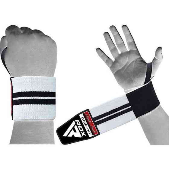 Бинти для зап'ястя (кистьові бинти) RDX W2 Gym Wrist Wraps BLACK/WHITE PLUS Кам'янське