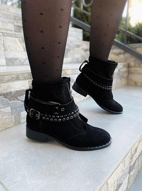 SOTHBY'S Жіночі черевики Sothby's чорні натуральна замша весна-осінь висота 13см (Б-5502/2) 37р Коломыя - изображение 10