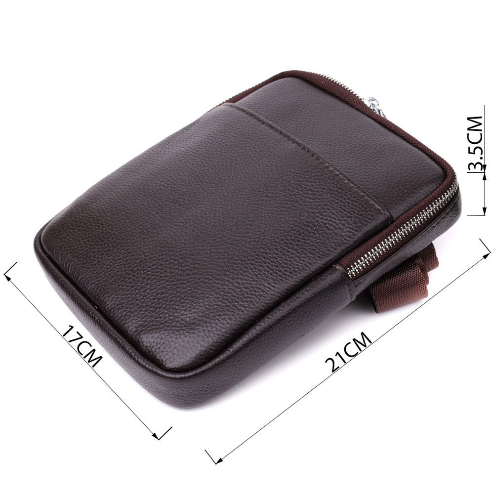 Мужская вертикальная сумка из натуральной кожи Коричневый (Vintage) Киев - изображение 7