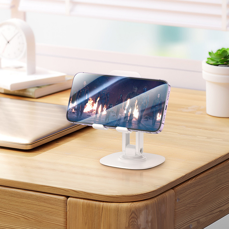 Тримач для телефона HD6 Winner dual-axis rotating desktop stand White Одеса - фото 5