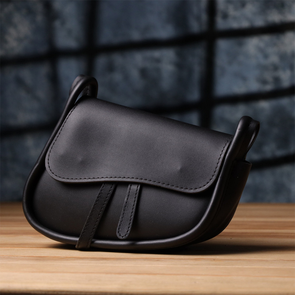 Жіноча сумка сідло з якісної екошкіри Vintage sale_15128 Чорний Київ - фото 7