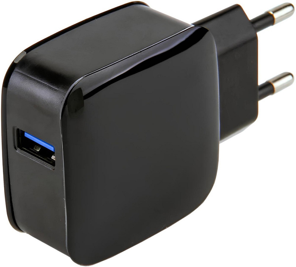 Зарядний пристрій 1xUSB 18W QС3.0, чорний Винница - изображение 1