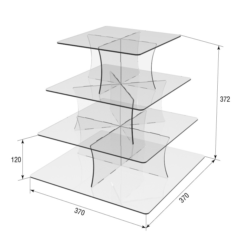 Подставка EKOSTAR под торты и для кенди бара на 4 яруса Киев - изображение 2