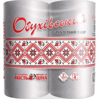 Туалетний папір Обухівський 2 шари сірий 4 рулони (4820003833803) Вінниця - фото 1