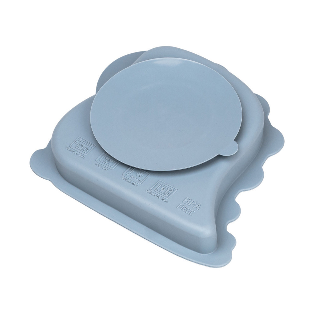 Дитячий набір силіконової посуди: чашка, тарілка, ложка, синій Київ - фото 4