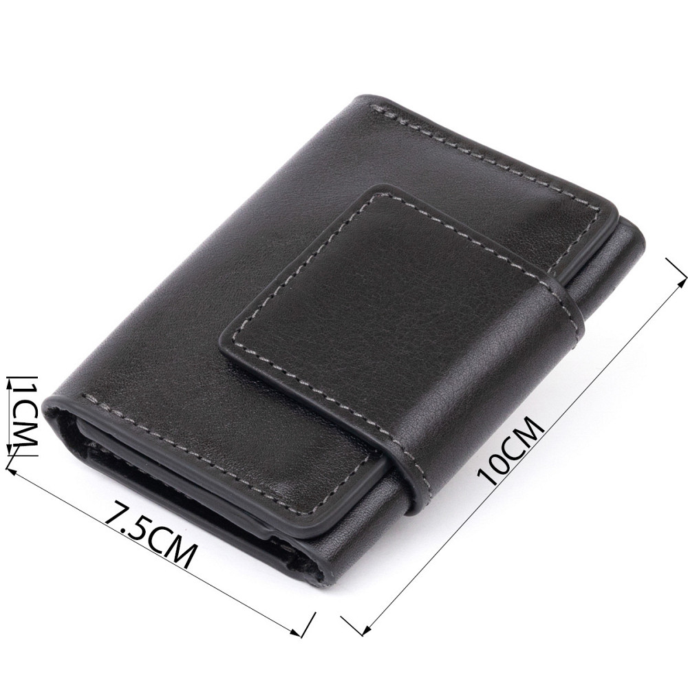 Візитниця для карток глянцева з натуральної шкіри Чорна (GRANDE PELLE) Київ - фото 8