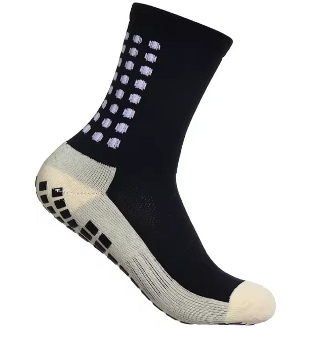 Антиковзкі футбольні шкарпетки з силіконовими вставками — для футболу, волейболу, бігу, баскетболу та тренувань (чорні) Николаев - изображение 1