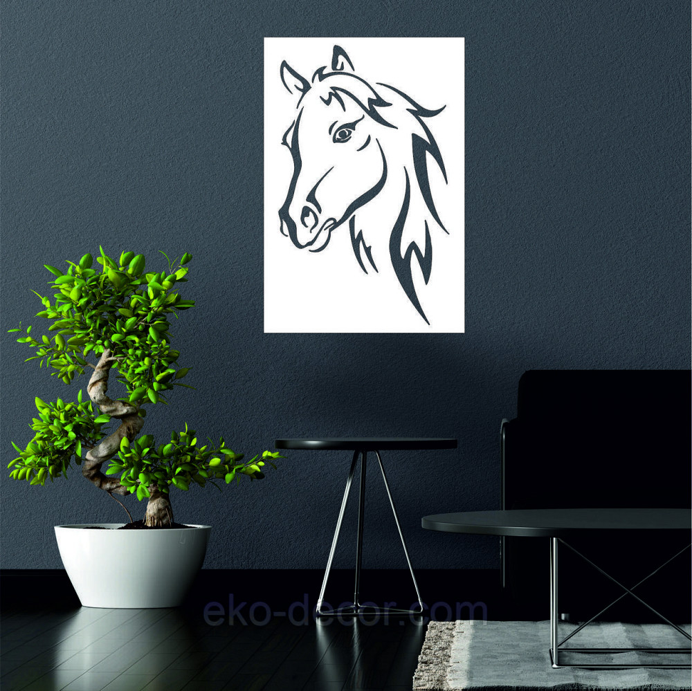 Декоративное настенное Панно «Лошадь», Декор на стену 90*61 см, Белый Киев - изображение 3