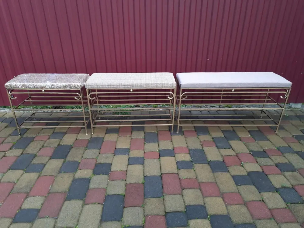 Прихожая банкетка пуфик пуф кованый без спинки малый M-096 Киев - изображение 7